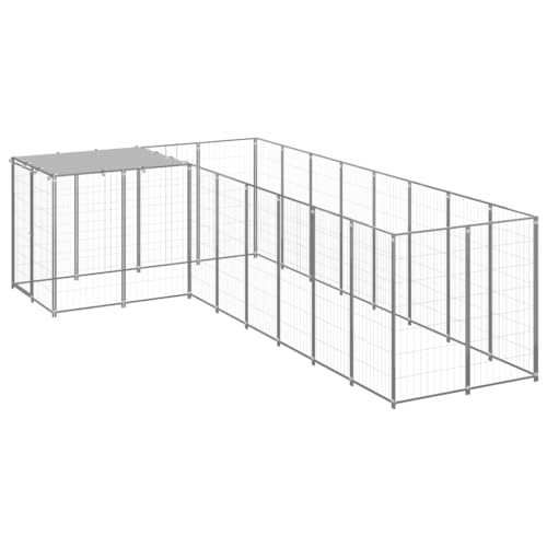 hundebox alu,hundebox Metall,hundezwinger,Hundezwinger Silbern 6,05 m² StahlEntworfen für Garten und Terrasse. von DYRJDJWIDHW