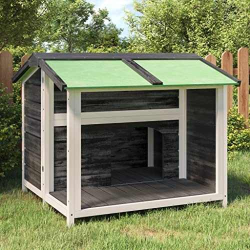 hundebox faltbar,hundekäfig,hundehütten & zwinger,Hundehütte Grau 96x87x80,5 cm Massivholz KieferEntworfen für Garten und Terrasse. von DYRJDJWIDHW