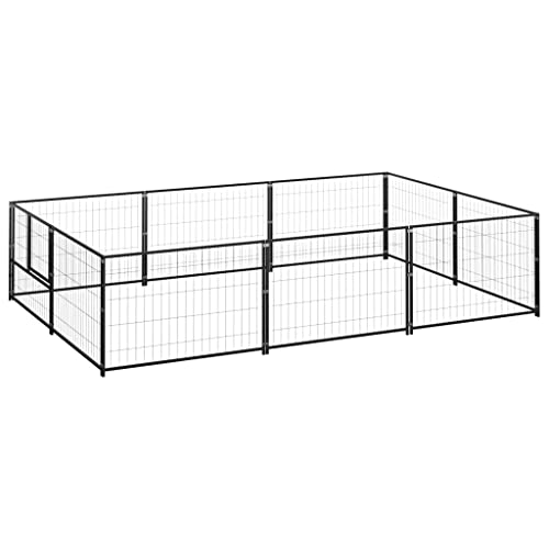 hundebox faltbar,hundekäfig,hundehütten & zwinger,Hundezwinger Schwarz 6 m² StahlEntworfen für Garten und Terrasse. von DYRJDJWIDHW