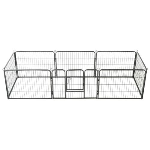 hundebox für zuhause,hundekäfig,hundebox faltbar,Hunde-Laufgitter 8 Paneele Stahl 60 x 80 cm SchwarzEntworfen für Garten und Terrasse. von DYRJDJWIDHW