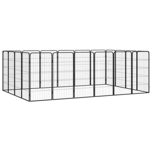 hundebox kleine Hunde,knuffelwuff hundebox,20-TLG. Hundelaufstall Schwarz 50x100cm Stahl PulverbeschichtetEntworfen für Garten und Terrasse. von DYRJDJWIDHW