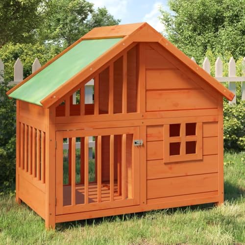 hundeboxen,hundebox möbel,hundeschlafbox,Hundehütte Braun 96x60,5x87 cm Massivholz KieferEntworfen für Garten und Terrasse. von DYRJDJWIDHW