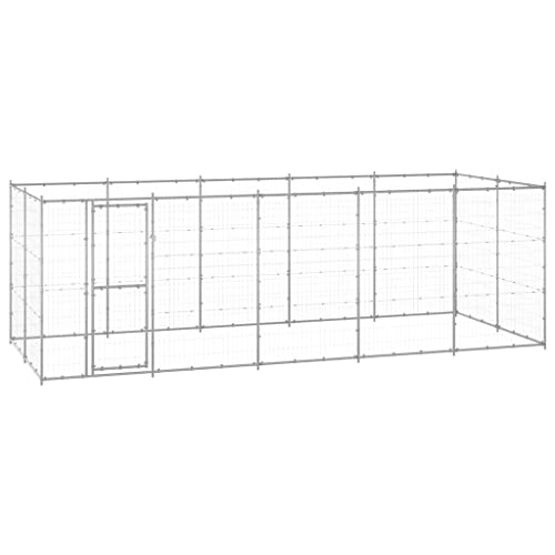 hundeboxen,hundebox möbel,hundeschlafbox,Outdoor-Hundezwinger Verzinkter Stahl 12,1 m²Entworfen für Garten und Terrasse. von DYRJDJWIDHW