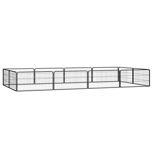 hundehöhle XXL,hundelaufstall,cage,hundebox Holz,12-TLG. Hundelaufstall Schwarz 100x50cm Stahl PulverbeschichtetEntworfen für Garten und Terrasse. von DYRJDJWIDHW