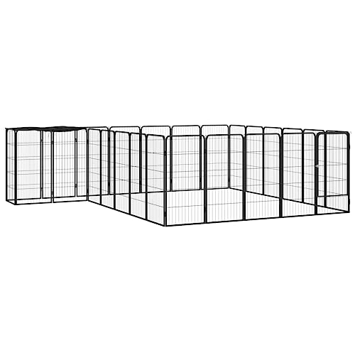 hundehöhle XXL,hundelaufstall,cage,hundebox Holz,26-TLG. Hundelaufstall Schwarz 50x100cm Stahl PulverbeschichtetEntworfen für Garten und Terrasse. von DYRJDJWIDHW