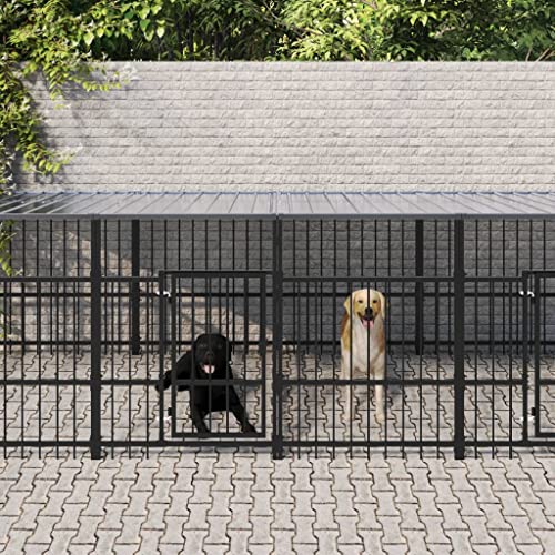 hundehöhle XXL,hundelaufstall,cage,hundebox Holz,Outdoor-Hundezwinger mit Dach Stahl 18,77 m²Entworfen für Garten und Terrasse. von DYRJDJWIDHW