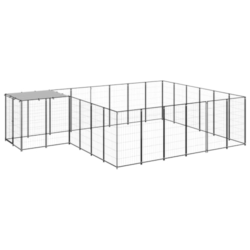 hundekäfig Auto,Hunde Gitter für zuhause,hundezwinger Outdoor,Hundezwinger Schwarz 12,1 m² StahlEntworfen für Garten und Terrasse. von DYRJDJWIDHW