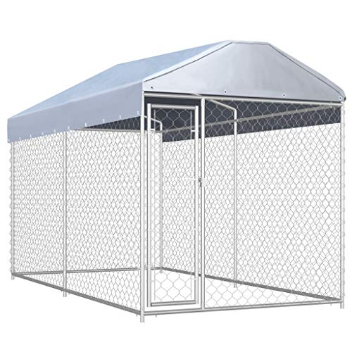 hundekäfig Auto,Hunde Gitter für zuhause,hundezwinger Outdoor,Outdoor-Hundezwinger mit Überdachung 382x192x225 cmEntworfen für Garten und Terrasse. von DYRJDJWIDHW