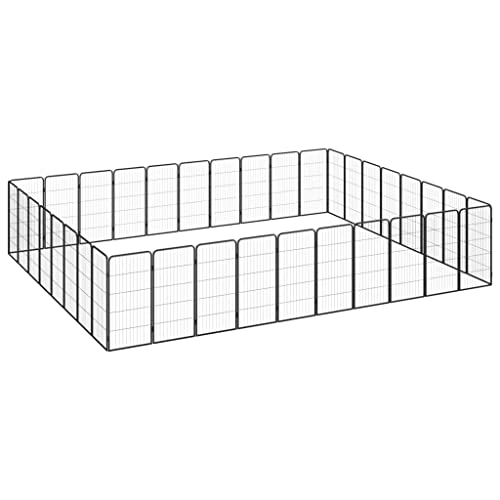 hundekäfig für zuhause,transportbox Hund,Dog Crate,36-TLG. Hundelaufstall Schwarz 50x100cm Stahl PulverbeschichtetEntworfen für Garten und Terrasse. von DYRJDJWIDHW