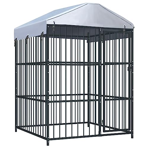 hundekäfig für zuhause,transportbox Hund,Dog Crate,Outdoor-Hundezwinger mit Überdachung 150 x 150 x 200 cmEntworfen für Garten und Terrasse. von DYRJDJWIDHW