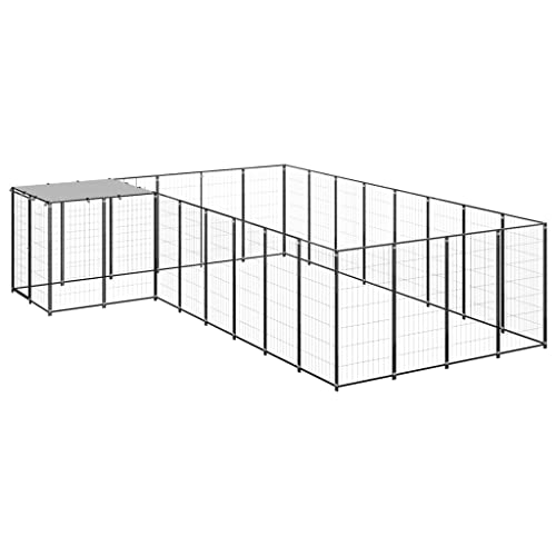 hundetransportbox alu,hundebox zuhause,Dog Crate Indoor,Hundezwinger Schwarz 10,89 m² StahlEntworfen für Garten und Terrasse. von DYRJDJWIDHW