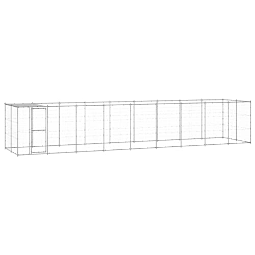 hundetransportbox alu,hundebox zuhause,Dog Crate Indoor,Outdoor-Hundezwinger mit Überdachung Verzinkter Stahl 21,78 m²Entworfen für Garten und Terrasse. von DYRJDJWIDHW