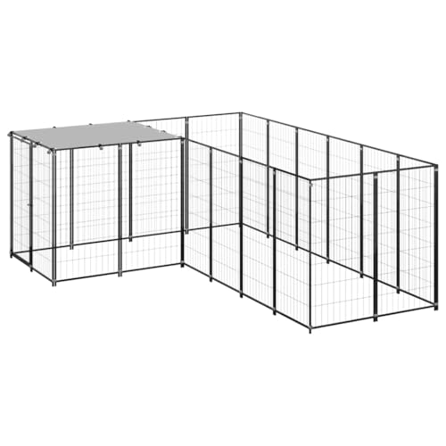 käfig Hund,hundeboxen für zuhause,hundebox Auto Grosse Hunde,Hundezwinger Schwarz 4,84 m² StahlEntworfen für Garten und Terrasse. von DYRJDJWIDHW