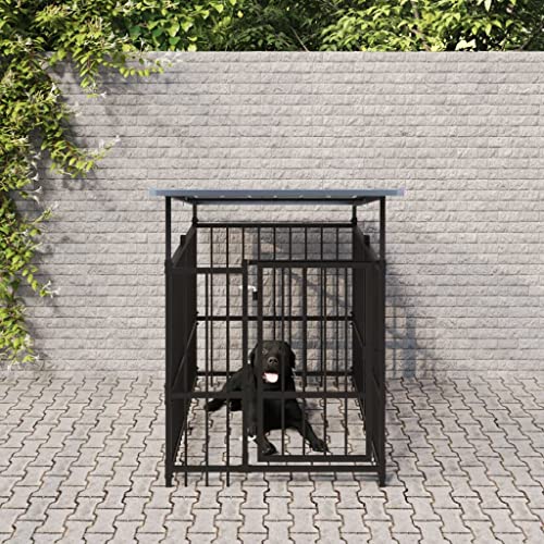 käfig Hund,hundeboxen für zuhause,hundebox Auto Grosse Hunde,Outdoor-Hundezwinger mit Dach Stahl 1,88 m²Entworfen für Garten und Terrasse. von DYRJDJWIDHW