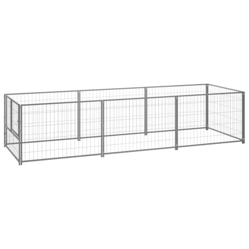 käfig Hund,hundegitterbox,hundezwinger Indoor,Hundezwinger Silbern 3 m² StahlEntworfen für Garten und Terrasse. von DYRJDJWIDHW