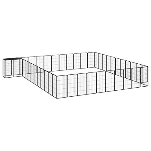 transportbox Hund,hundetransportbox Auto,46-TLG. Hundelaufstall Schwarz 50x100cm Stahl PulverbeschichtetEntworfen für Garten und Terrasse. von DYRJDJWIDHW