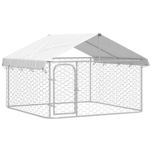 transportbox Hund,hundetransportbox Auto,Outdoor-Hundezwinger mit Dach 200x200x150 cmEntworfen für Garten und Terrasse. von DYRJDJWIDHW