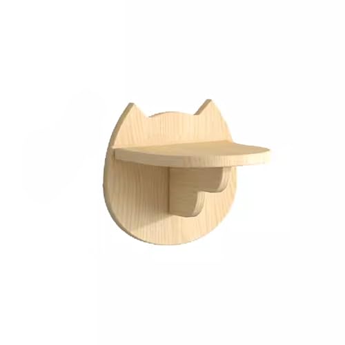 DYUNCZ Katzen Kletterwand, Katzen Wandelemente, Wand-Katzenregal, Wand-Katzen-Klettergerüst aus Holz for Schlafen, Spielen, Klettern und Faulenzen – Hält Problemlos 35 Pfund. (Color : Cat Head Tread von DYUNCZ