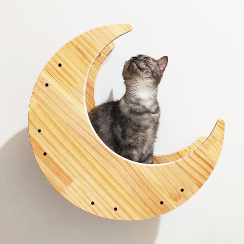 DYUNCZ Kletterwand Katzen, Katzen Wandelemente, Catwalk Katze, Katzenwandstufen Mit Hanfseil Überzogen, Katzenwandtreppen, An Der Wand Montierte Katzenhängematte (Color : Moon Bed) von DYUNCZ