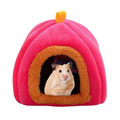 DZAY Plüsch Meerschweinchenhaus Weiches Hamsterhaus Kleintierhaus,Kleintierbett Hamster Kleintierhaus Nest Warmer Plüsch Kuschelhöhle,Kleintierbett Hamsterbett Warmes Versteck (Rosa) von DZAY