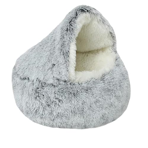 DZDPIYEZA Winter-Katzenbett mit warmer Schale, halbgeschlossenes Katzenbett, halbumrandetes Hundebett, geschlossenes Katzenbett von DZDPIYEZA