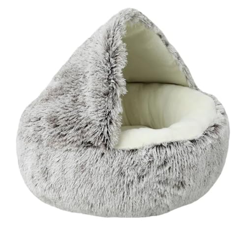 DZDPIYEZA Winter-Katzenbett mit warmer Schale, halbgeschlossenes Katzenbett, halbumrandetes Hundebett, geschlossenes Katzenbett von DZDPIYEZA