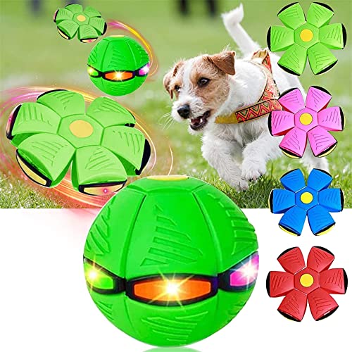 DaBoJinGo Haustier Spielzeug Fliegende Untertasse Ball,Fliegende Untertasse Ball Hund Spielzeug,Dekompression Fliegen Flachwurf Scheibenbälle Spielzeug Für Kinder Sport Kinder Geschenk,3 Lights,Green von DaBoJinGo