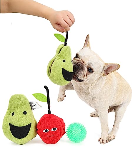 DaBoJinGo Interaktives Hundespielzeug, quietschender Ball,3-in-1-Birne mit Kirschball,multifunktionales interaktives Haustierspielzeug,langlebiges Kauspielzeug für Hunde,Schnüffelspielzeug für Hunde von DaBoJinGo