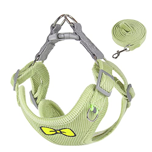 Hundegeschirr und Leine Set, No Choke Front Clip Harness Dog, verstellbare, weich gepolsterte Haustierweste mit einfachem Steuergriff,XL,Green von DaBoJinGo