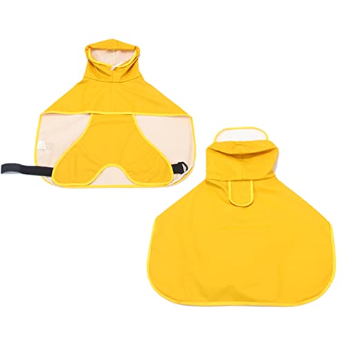 Wasserdichter Regenmantel für Haustiere, Regenbekleidung, verstellbare Lange Klettbänder, wasserdichter, Leichter, atmungsaktiver Poncho für mittelgroße und große Hunde,8XL,Yellow von DaBoJinGo