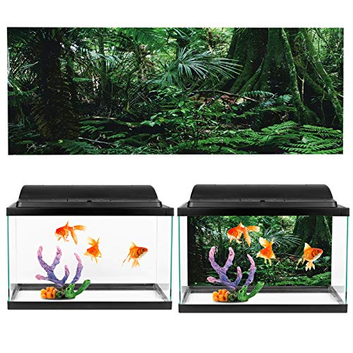 Aquarium Dschungel Wald Hintergrund 3D Regenwald Hintergrund, PVC selbstklebende Unterwasserwelt Aquarium Dekor selbstklebende Aufkleber von DaMohony