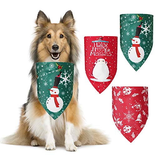 DaMohony Halstuch für Hunde, Welpen, Weihnachten, Polyester, 3 Stück von DaMohony