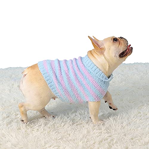 Gestreifter Strickpullover für Hunde im Winter, warme Haustierbekleidung für kleine und mittelgroße Hunde von DaMohony