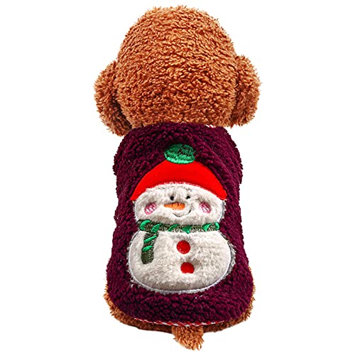 Haustier-Kleidung, weiche warme Weste aus Fleece für den Winter, kalte Weste, Weihnachten, Schneemann für Teddy, Bichon Frisé, kleine Hunde von DaMohony