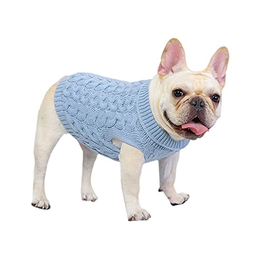 Haustierpullover, gestrickter Stil, warmer Hundepullover für den Winter, kaltes Wetter, Rollkragen, Strickweste für Welpen mit einem Gewicht von weniger als 10 kg von DaMohony