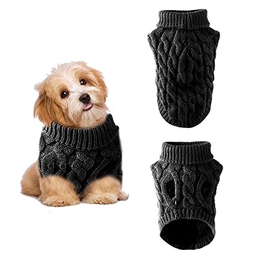 Hunde-Pullover mit Rollkragen, für den Winter, warm, für Hunde mit einem Gewicht von weniger als 6 kg von DaMohony