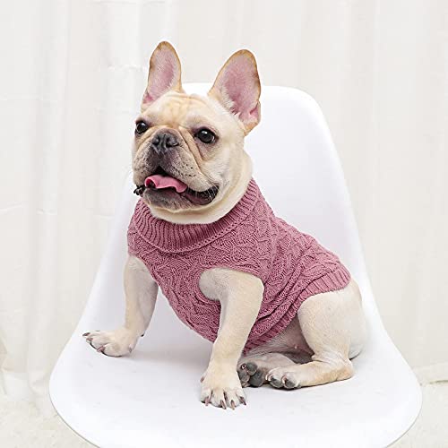 Hundekleidung Weste Weich Warm Strickpullover Zopfstrickpullover für Haustier Hund Winter Kaltkleidung Outfits von DaMohony