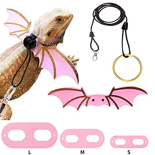 Lizard Leash Harness Set Verstellbare Fledermausflügel Leine Geschirr für Bartdrache Eidechse Walking Kostüm von DaMohony