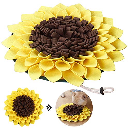 Schnüffelmatte für Hunde, Haustier-Schnüffelmatte, Sonnenblume, Langsam fütternde Hunde-Katzenfuttermatte, Haustier-Nasenarbeits-Trainingsmatte für Geruchstraining und Langsames Essen, Stressabbau von DaMohony