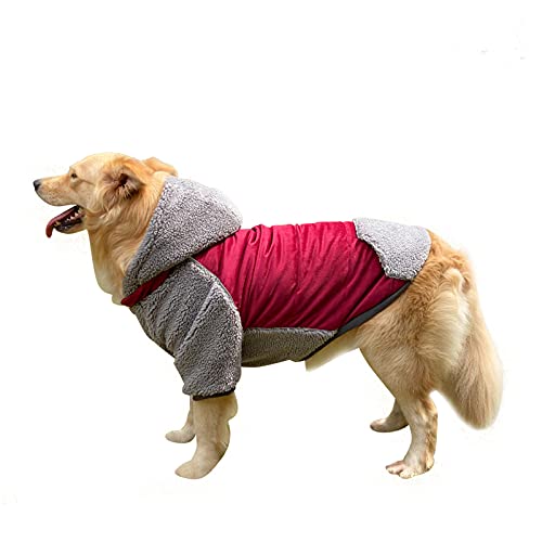 Warme Winterjacke, Hundebekleidung, wendbarer Fleece-Kapuzenpullover, Welpenjacke, winddicht, gemütlich, kaltes Wetter, Hundemantel mit Futter für den Winter, dicke Weste von DaMohony