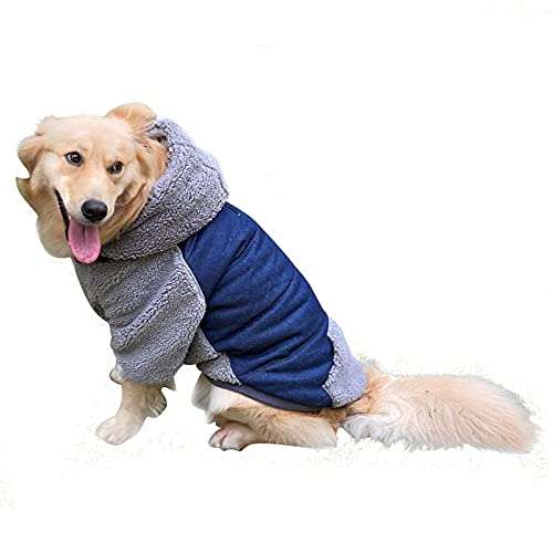 Warme Winterjacke, Hundebekleidung, wendbarer Fleece-Kapuzenpullover, Welpenjacke, winddicht, gemütlich, kaltes Wetter, Hundemantel mit Futter für den Winter, dicke Weste von DaMohony