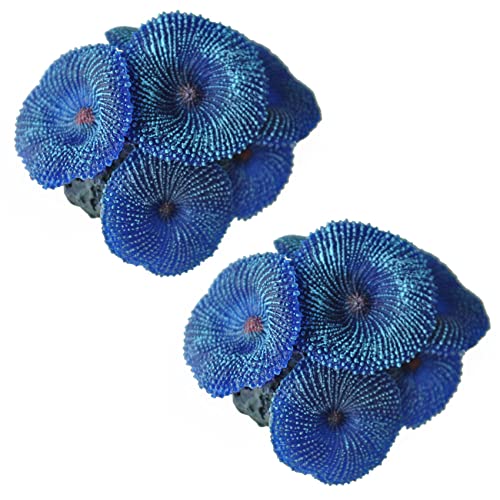 Daconovo 2X Aquarium Pflanze Kuenstlich Koralle Blau von Daconovo