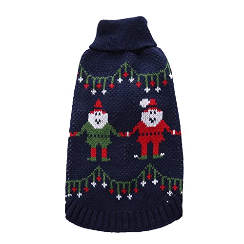 Dacvgog Hunde Pullover Rollkragen Pullover Hunde Pullover Strickwaren Urlaub Pullover Winter Warme Kleidung für Hunde und Katzen GrößE S von Dacvgog