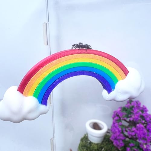 Daerky Springende Spinne Versteckte Regenbogenbrücke, Magnetische Springspinne Wolke Regenbogen Plattform, 3D-gedruckte Spinne Klettern Zaun Zubehör, Geeignet für alle Arten von kleinen von Daerky