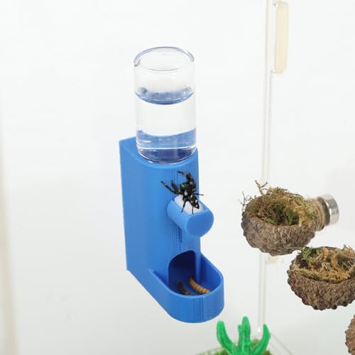 Daerky Wasserspender für Kleintiere, magnetischer Futterspender zum Aufhängen und versteckte Höhle – Zubehör für springende Spinnen, Wolfspinnen, Mantisen, Baumtiere und andere kleine Kreaturen – 5 ml von Daerky