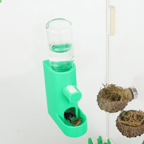 Daerky Wasserspender für kleine Tiere, magnetischer Futterspender zum Aufhängen und versteckte Höhle – Zubehör für springende Spinnen, Wolfspinnen, Mantisen, Baumtiere und andere kleine Kreaturen – 5 von Daerky