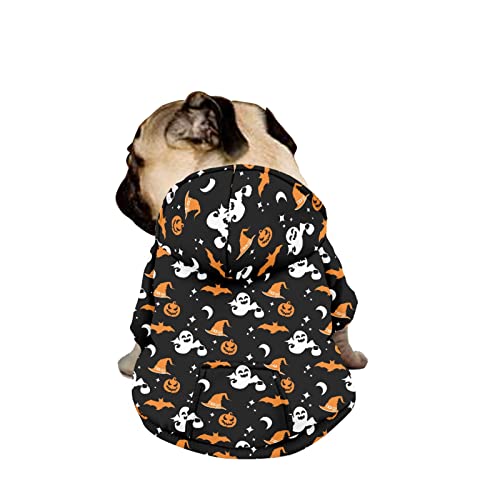 Dajingkj Halloween-Hunde-Sweatshirt für mittelgroße Hunde, große Hunde, modisch, niedlich, glücklich, Hunde-Kostüme, Haustierkleidung mit Taschen, warmer Mantel für Welpen, Herbst, Winter, Festliches Verkleiden von Dajingkj