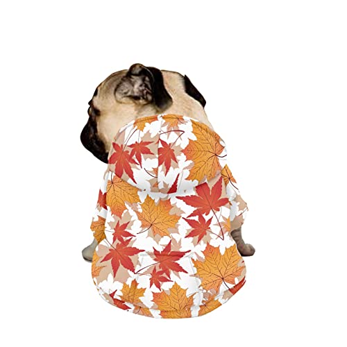 Dajingkj Thanksgiving-Hunde-Sweatshirt für mittelgroße Hunde und große Hunde, fröhlicher Hund, Kapuzenpullover, Ahornblätter, Hundekostüm, Haustierkleidung mit Taschen, warmer Mantel für Welpen, von Dajingkj