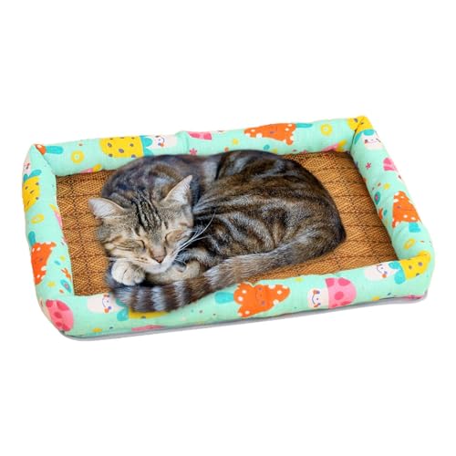 Dalchana Haustier-Kühlmatte, Stoff-Haustier-Eiskissen-Matte, wasserdichte 3D-Katzen-Rattan-Schlafmatratze, kratzfeste Tier-Schlafmatte, faltbare Haustier-Eismatte für Katzen und Hunde von Dalchana