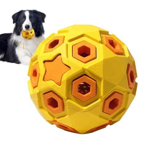 Hundespielzeugball, Gummi-Sternform, ausgehöhlter Kicherball, tragbare Quietschbälle für Hunde, multifunktional, bissfest, interaktives Spielspielzeug für Haustiere, Trainingsbedarf von Dalchana